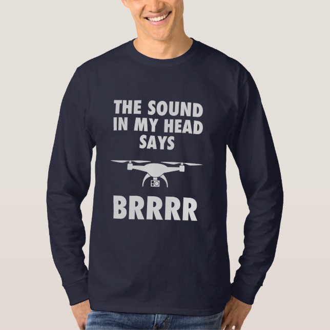 Camiseta O Som Na Minha Cabeça Diz Drone (Frente)