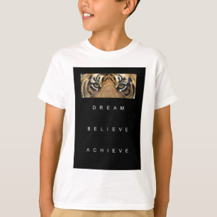 Camiseta o sonho acredita consegue citações inspiradores
