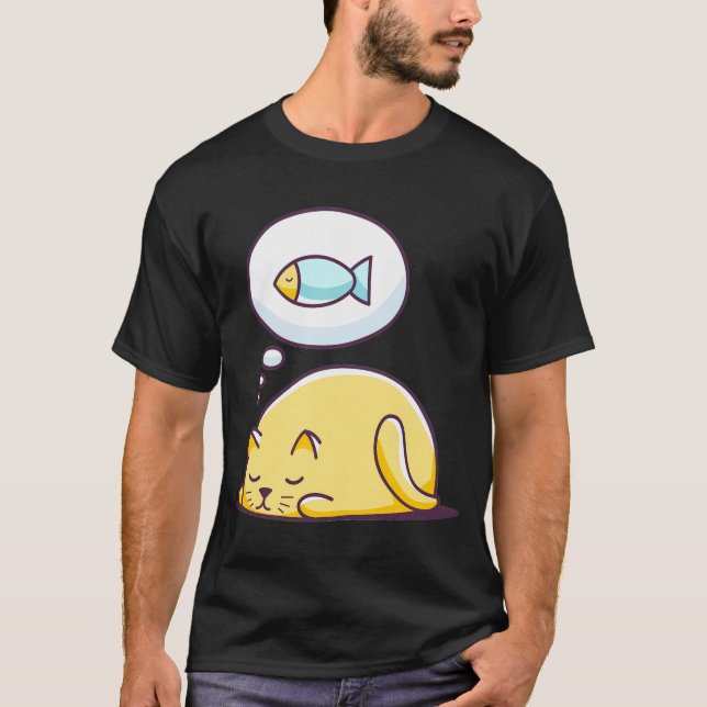 Camiseta O Sonho de Gato é Comer Peixe (Frente)