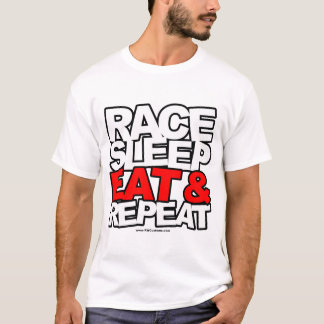 Camiseta O sono da raça come & repete