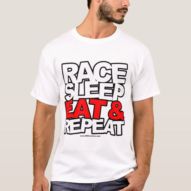 Camiseta O sono da raça come & repete (Frente)