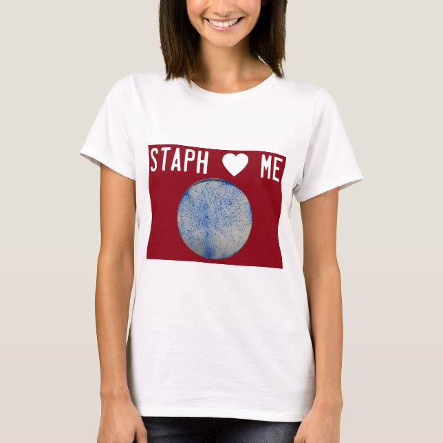 Camiseta O Staph ama-me vermelho (Frente)