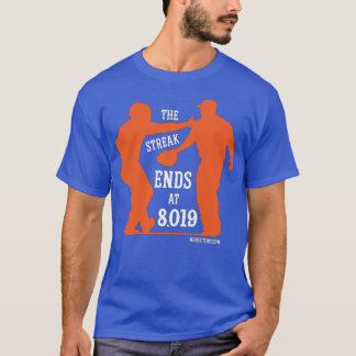 Camiseta O Streak termina em 8.019 (laranja a azul)