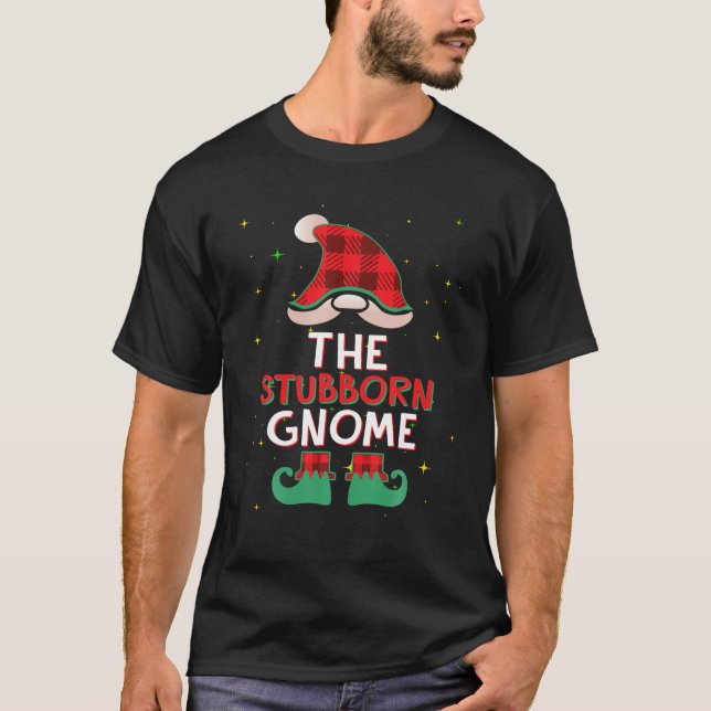 Camiseta O Stubborn Gnome Matching Group Holida de Natal (Frente)