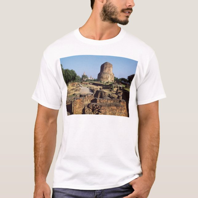 Camiseta O stupa de Dhamekh, ANÚNCIO c.500 (Frente)