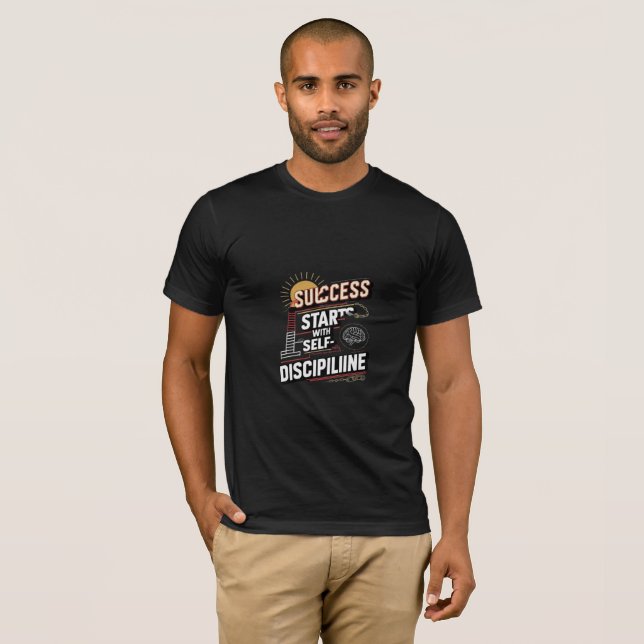Camiseta "O sucesso começa com a autodisciplina - poderosa (Frente Completa)