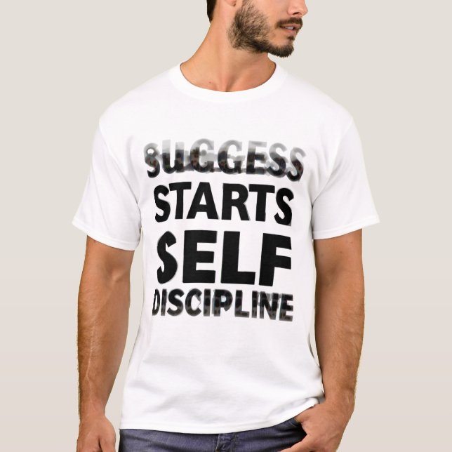 Camiseta O sucesso 🔥 começa com autodisciplina - motivação (Frente)