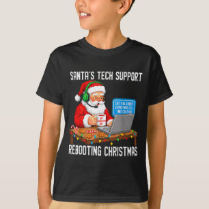Camiseta O Suporte do Papai Noel da Tecnologia Reiniciando