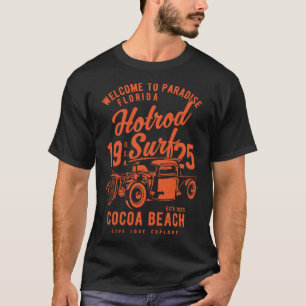 Camiseta O Surf do Retro Hotrod na Flórida de Ccoa afligiu-