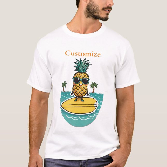 Camiseta O Surfista De Abacaxi Faz Uma Onda Thunder_Cove (Frente)