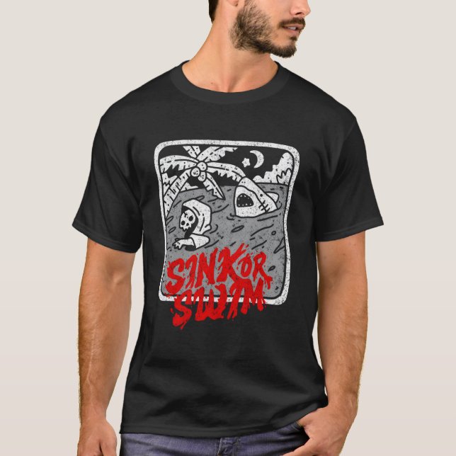 Camiseta O Surfista Gótico Da Natação Tarot Satanic Bruxa F (Frente)
