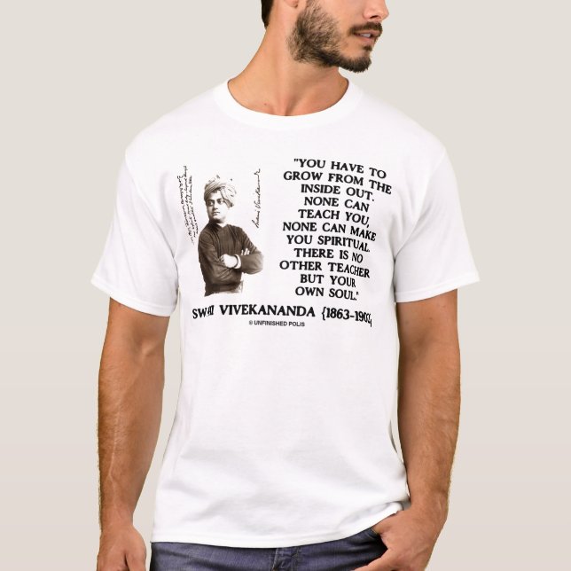 Camiseta O Swami Vivekananda cresce do interior - para fora (Frente)