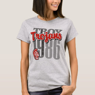 Camiseta O T 1986 claro da mulher dos Trojan de Troy