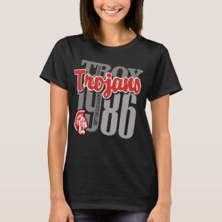 Camiseta O T 1986 escuro da mulher dos Trojan de Troy