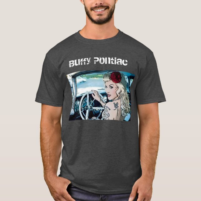 Camiseta O T básico dos homens Buffy de Pontiac (Frente)