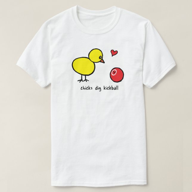 Camiseta O T básico dos homens - escavação Kickball dos (Frente do Design)