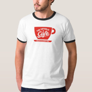 Camiseta O T católico da caneca do café