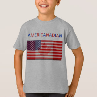 Camiseta O T cinzento dos miúdos de AMERICANADIAN