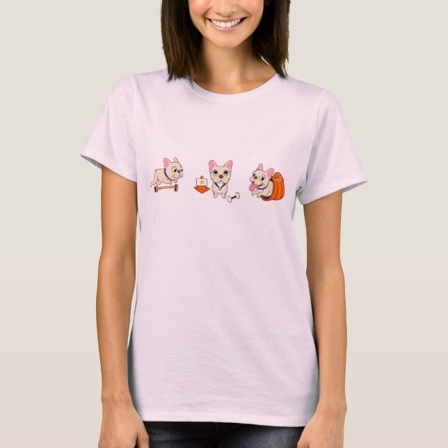 Camiseta O T claro de Frenchie (Frente)