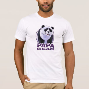 Camiseta O T claro dos homens da panda do urso da papá