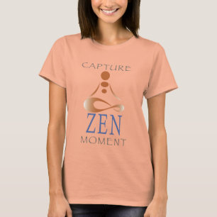 Camiseta O T das mulheres completas do momento do zen da
