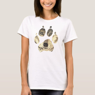 Camiseta O T das mulheres da cara do lobo