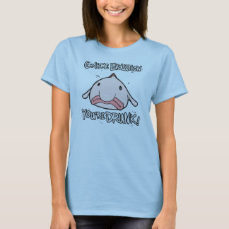 Camiseta O T das mulheres da evolução de Blobfish