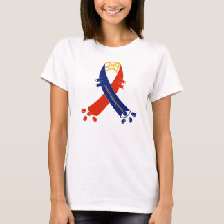 Camiseta O T das mulheres da fita do apoio do TOS