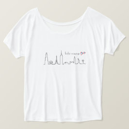 Camiseta O T das mulheres da skyline