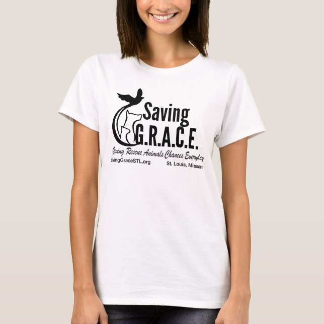 Camiseta O T das mulheres da tábua de salvação (Frente)