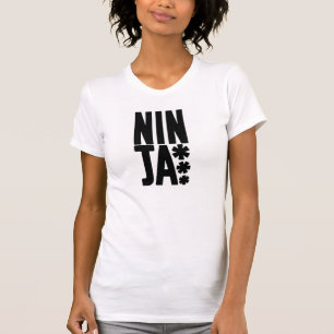 Camiseta O T das mulheres de Ninja