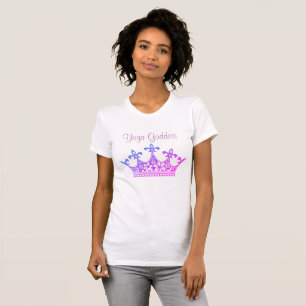 Camiseta O T das mulheres roxas da deusa da ioga