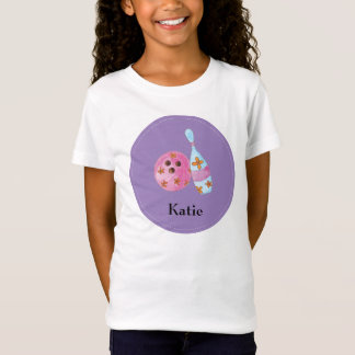 Camiseta O T de rolamento personalizado da menina