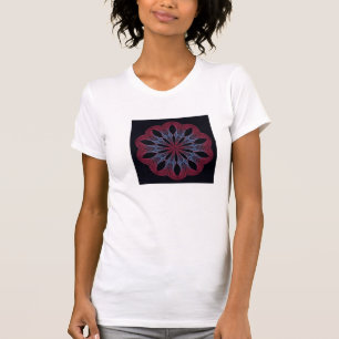 Camiseta O T do Fractal (queda Blossom-2 ZXK) de Mulher