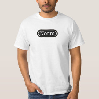 Camiseta O T do logotipo da norma