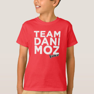 Camiseta O T do miúdo de Dani Moz da equipe - vermelho