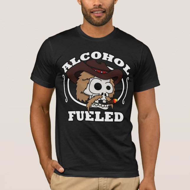 Camiseta O T dos homens abastecidos álcool (Frente)