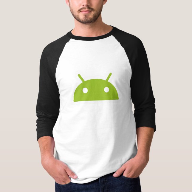 Camiseta O T dos homens da Capa do Android 3/4 (Frente)