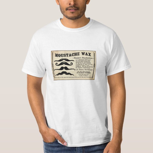 Camiseta O T dos homens da cera de Mustach do Moustache (Frente)