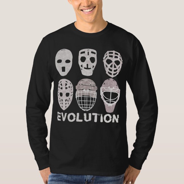 Camiseta O T dos homens da evolução da máscara do Goalie do (Frente)