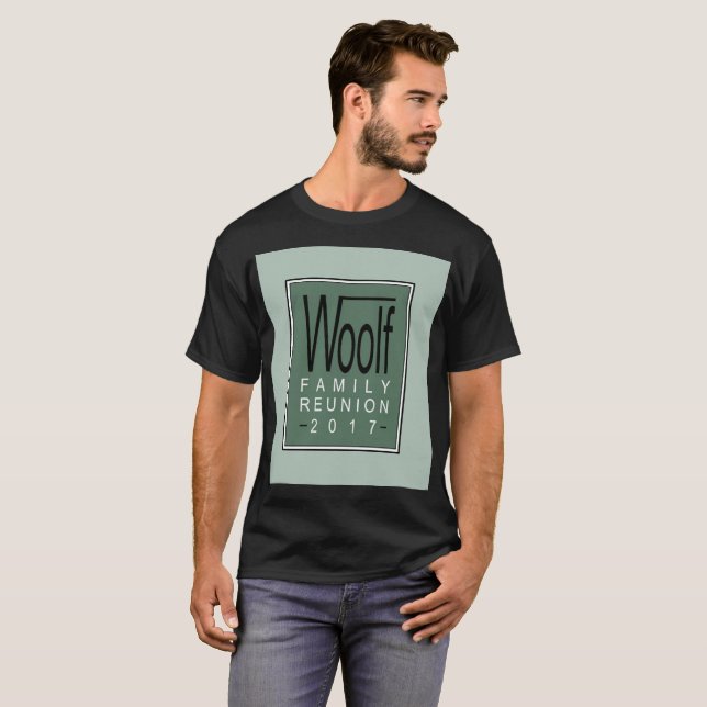 Camiseta O T dos homens da reunião de família 2017 de Woolf (Frente Completa)