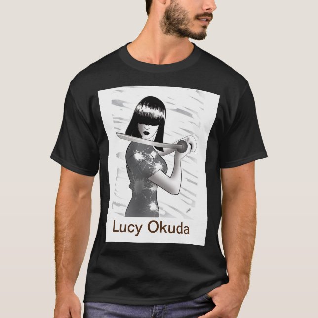 Camiseta O T dos homens de Lucy Okuda (Frente)