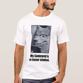 Camiseta O T dos homens do estudante da honra do cão do