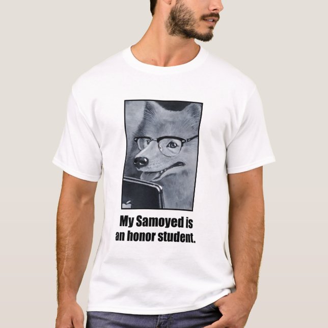 Camiseta O T dos homens do estudante da honra do cão do (Frente)