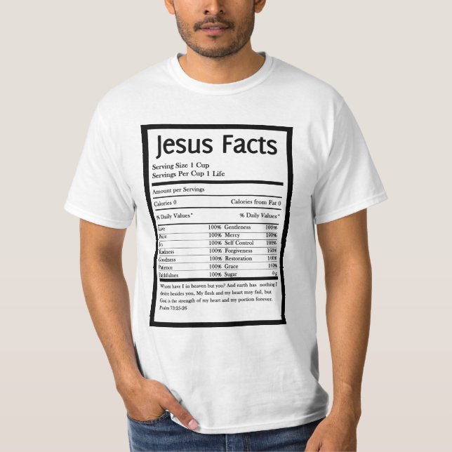 CAMISETA O T DOS HOMENS DOS FATOS DE JESUS (Frente)
