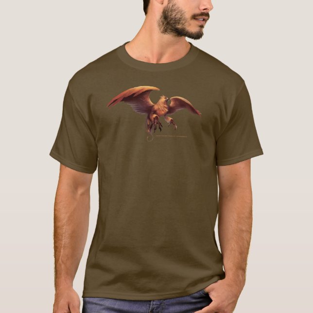 Camiseta O T dos homens gráficos do grifo (Frente)