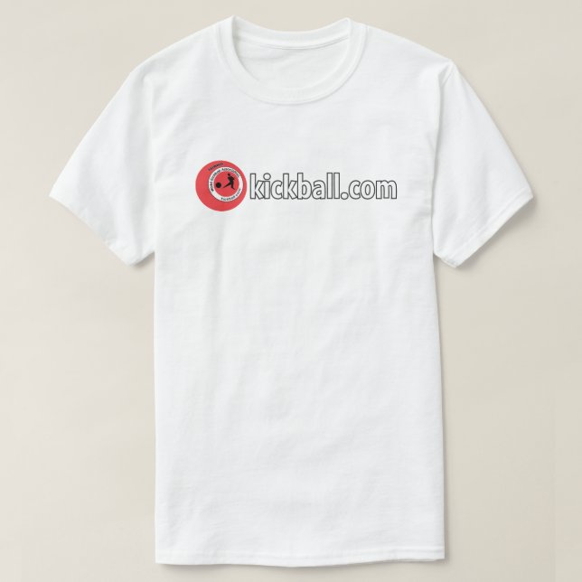Camiseta O T dos homens - Kickball.com Wordmark (Frente do Design)
