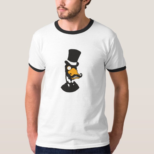 Camiseta O T dos homens maus do pato (ícone da silhueta) (Frente)