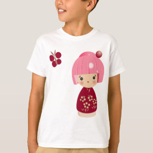 Camiseta O T dos miúdos cor-de-rosa da objectiva tripla de