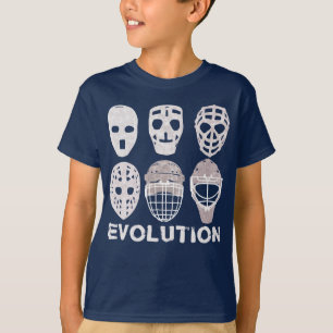 Camiseta O T dos miúdos da evolução da máscara do Goalie do